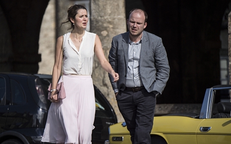 WARNING: Embargoed for publication until: 27/01/2015 - Programme Name: The Casual Vacancy - TX: n/a - Episode: Ep1 (No. 1) - Picture Shows: (L-R) Mary Fairbrother (EMILY BEVAN), Barry Fairbrother (RORY KINNEAR) - (C) Bronte Film and Television Ltd 2014 - Photographer: Steffan Hill